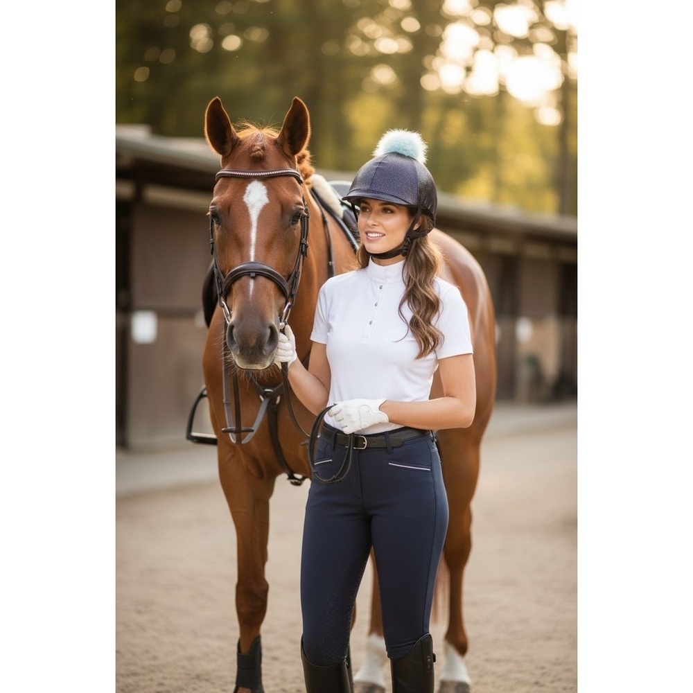 Troxel‎ Spirit Equestrian Riding Helmet Womens Small Black Pom Pom Cover